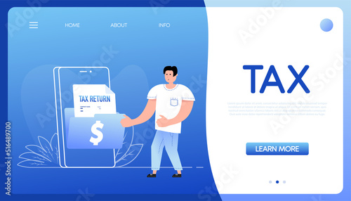 Tax man in flat style. Vector illustration design. Cartoon vector illustration