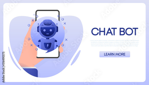 Chatbot icon concept, chat bot or chatterbot. Robot Virtual Assistance Of Website Or Mobile Applications.