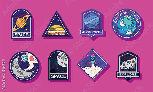 eight space badges