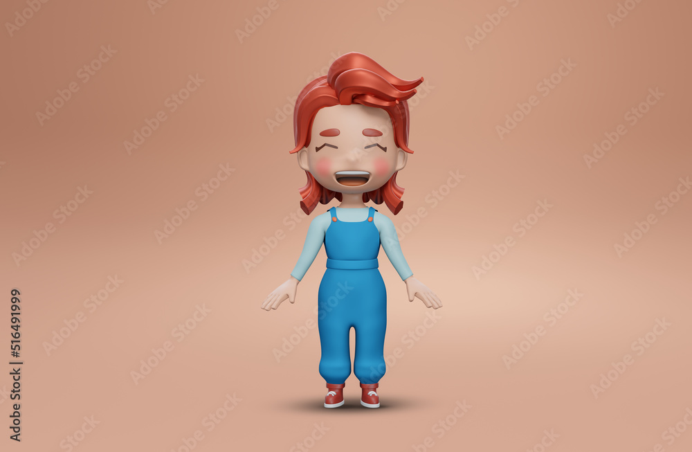 3d render  girls characters cartoon style   Cartoon Kid