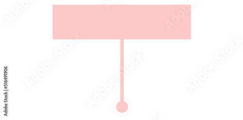 callout tittle point square speech bubble in pink color up and down
