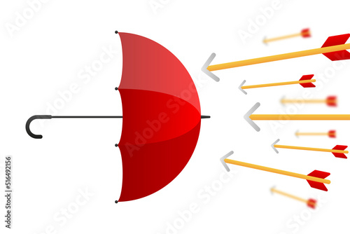 Wealth protection. Protection marketing crash. Investment stock in market downturn. Vector illustration.