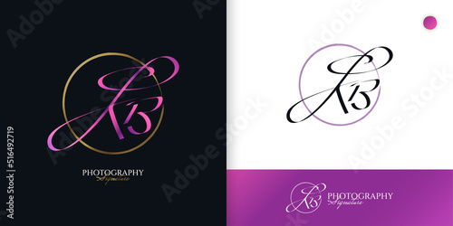 KB Initial Signature Logo Design with Elegant and Minimalist Handwriting Style. Initial K and B Logo Design for Wedding, Fashion, Jewelry, Boutique and Business Brand Identity