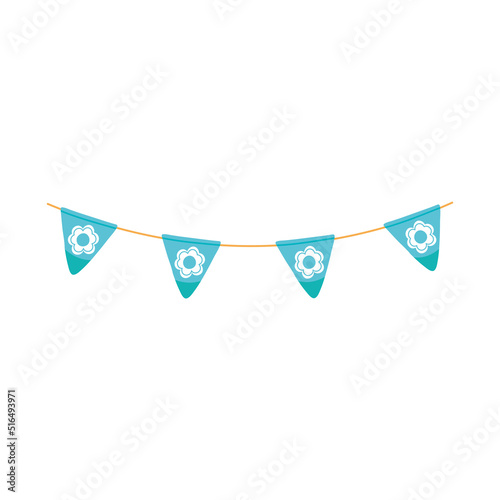 bule floral pennants