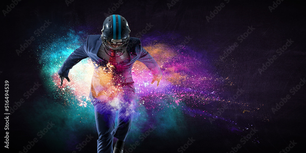 Naklejka premium Businessman acting as american football players