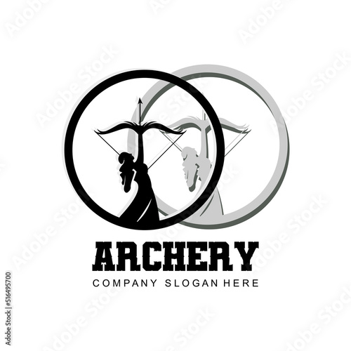 Athena Minerva Silhouette with , Royal archer Logo Design