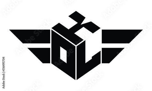 KOL three letter gaming logo in polygon cube shape logo design vector template. wordmark logo | emblem logo | monogram logo | initial letter logo | sports logo | minimalist logo | typography logo |