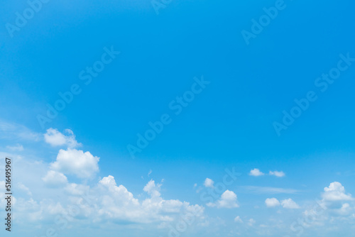 beautiful airatmosphere bright blue sky background abstract clear texture with white clouds.