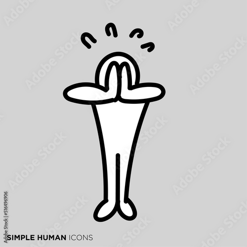 シンプルな人物のポーズイラスト　「必死にお願いする人」