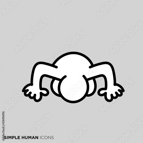 シンプルな人物のポーズイラスト　「土下座する人」