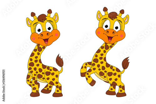 cute giraffe animal cartoon graphic