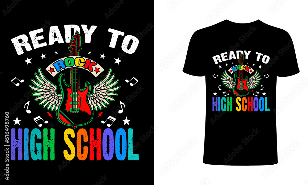 Ready to high school  t-shirt design and template.