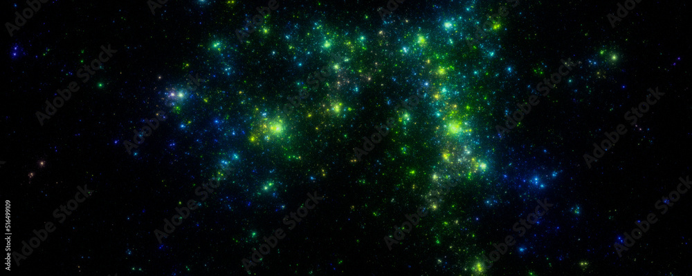 Obraz premium Banner Star field background . Starry outer space background texture . Colorful Starry Night Sky Outer Space background. 3D illustration 