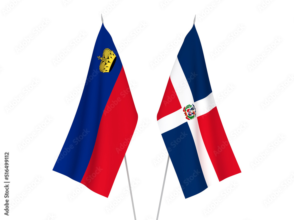 Liechtenstein and Dominican Republic flags