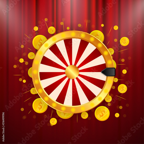 Fortune wheel in modern style. Vector illustration 3d style. Modern 3d graphic