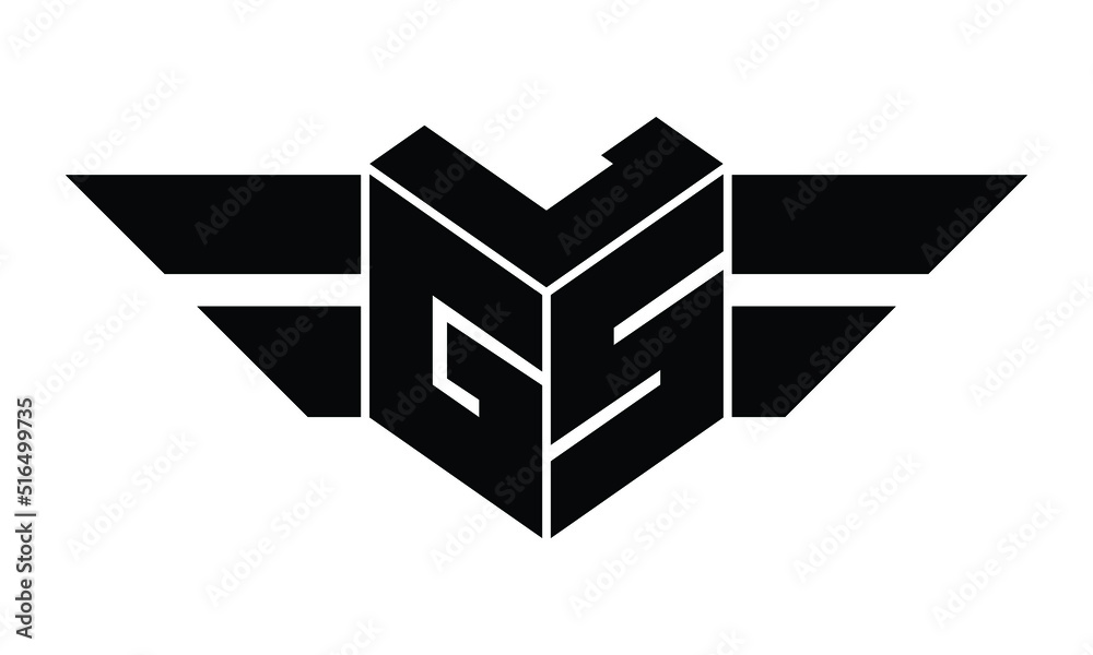 Lgs Three Letter Gaming Logo In Polygon Cube Shape Logo Design Vector