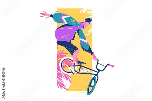Young guy bmx freestyle sportsman