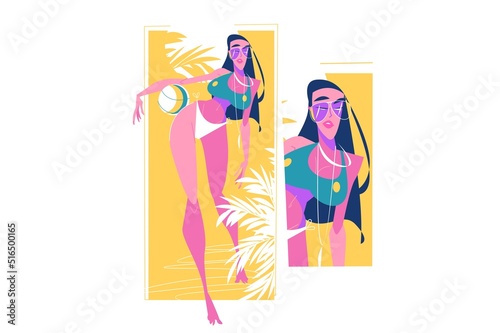 Fit young girl on beach