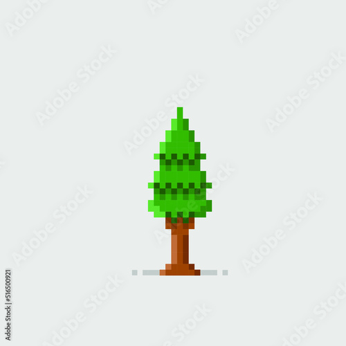 spruce tree in pixel art style
