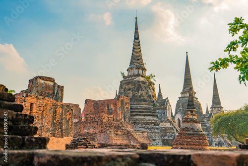 Ancient temple in Ayutthaya  Thailand. The temple is on the site of the old Royal Palace of ancient capital of Ayutthaya