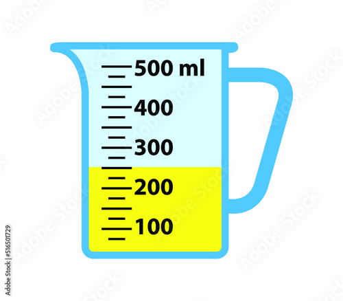 with measuring scale.
Beaker for chemical experiments in the laboratory. Vector illustration