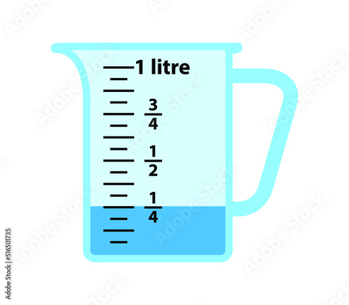 measuring cups with the amount of liquid 250ml. with measuring scale.
Beaker for chemical experiments in the laboratory. Vector illustration