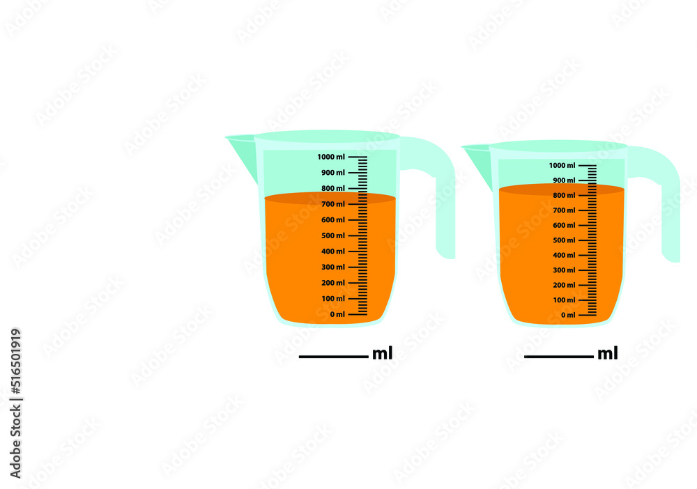Scale measuring jug 700ml - 800ml. with measuring scale.
Beaker for chemical experiments in the laboratory. Vector illustration Scale measuring jug 700ml - 800ml. with measuring scale.
Beaker for chemical experiments in the laboratory. Vector illustration