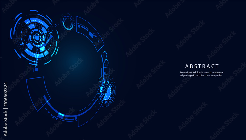 Abstract Circle Blue Interface Futuristic Background Light Blue For ...