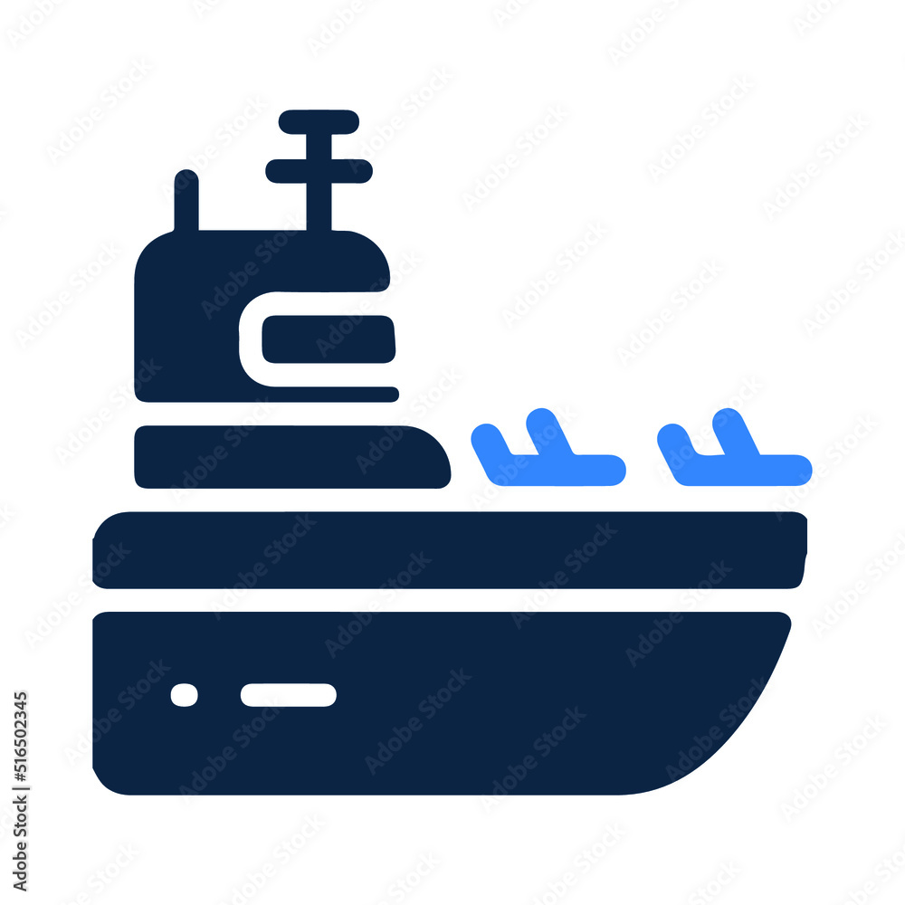 Aircraft carrier boat or combat ship icon Aircraft carrier boat or combat ship icon