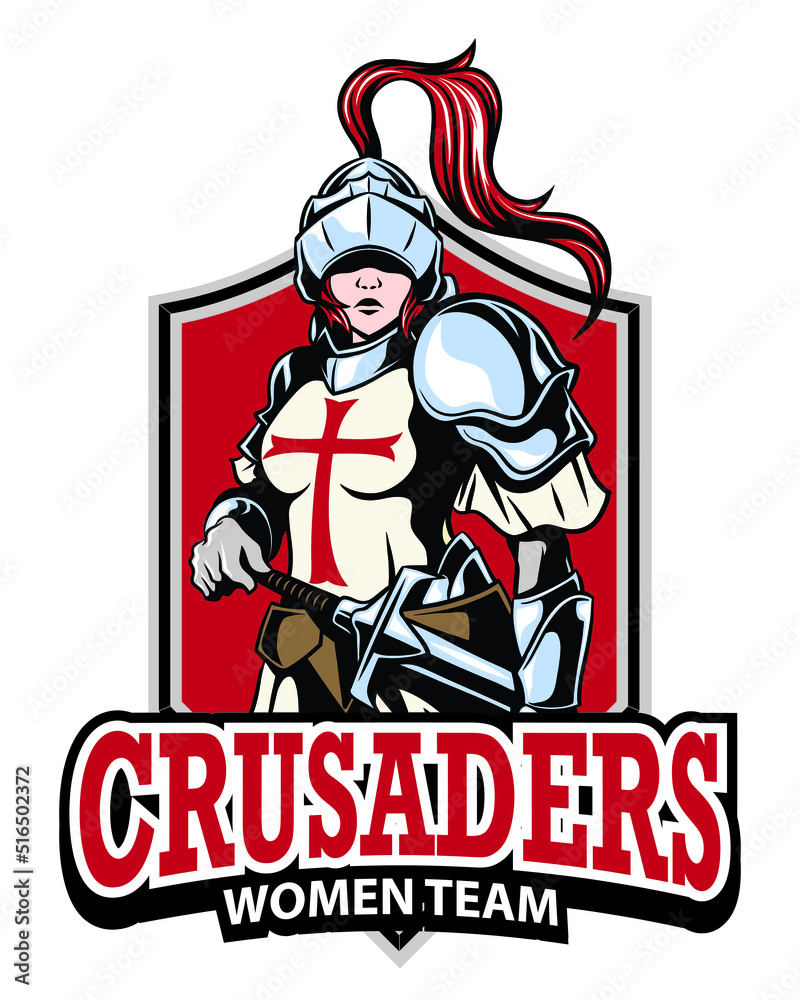 women crusaders emblem style logo vector women crusaders emblem style logo vector