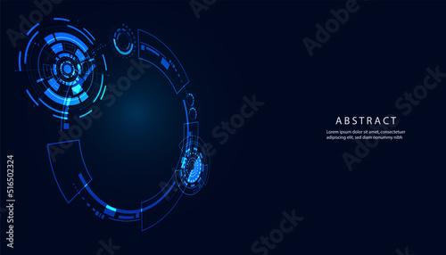 Abstract Circle Blue Interface Futuristic Background  Light Blue For Copy Space.on hi tech blue future background