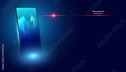 Abstract Online health Medical Services concept telemedicine linking health information health innovations In the treatment of diseases, drugs, vaccines.