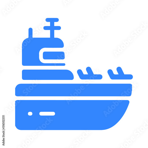 Aircraft carrier boat or combat ship icon