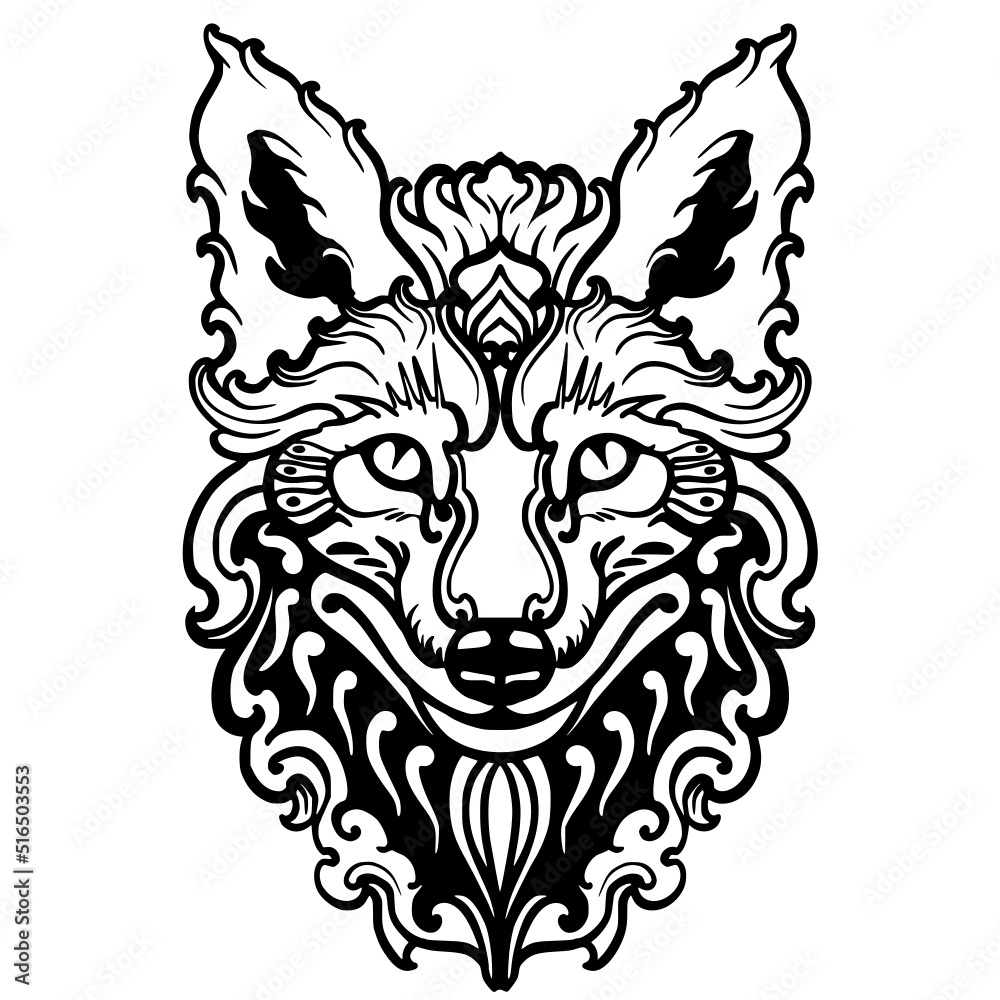 Fototapeta premium Fox Zentangle art