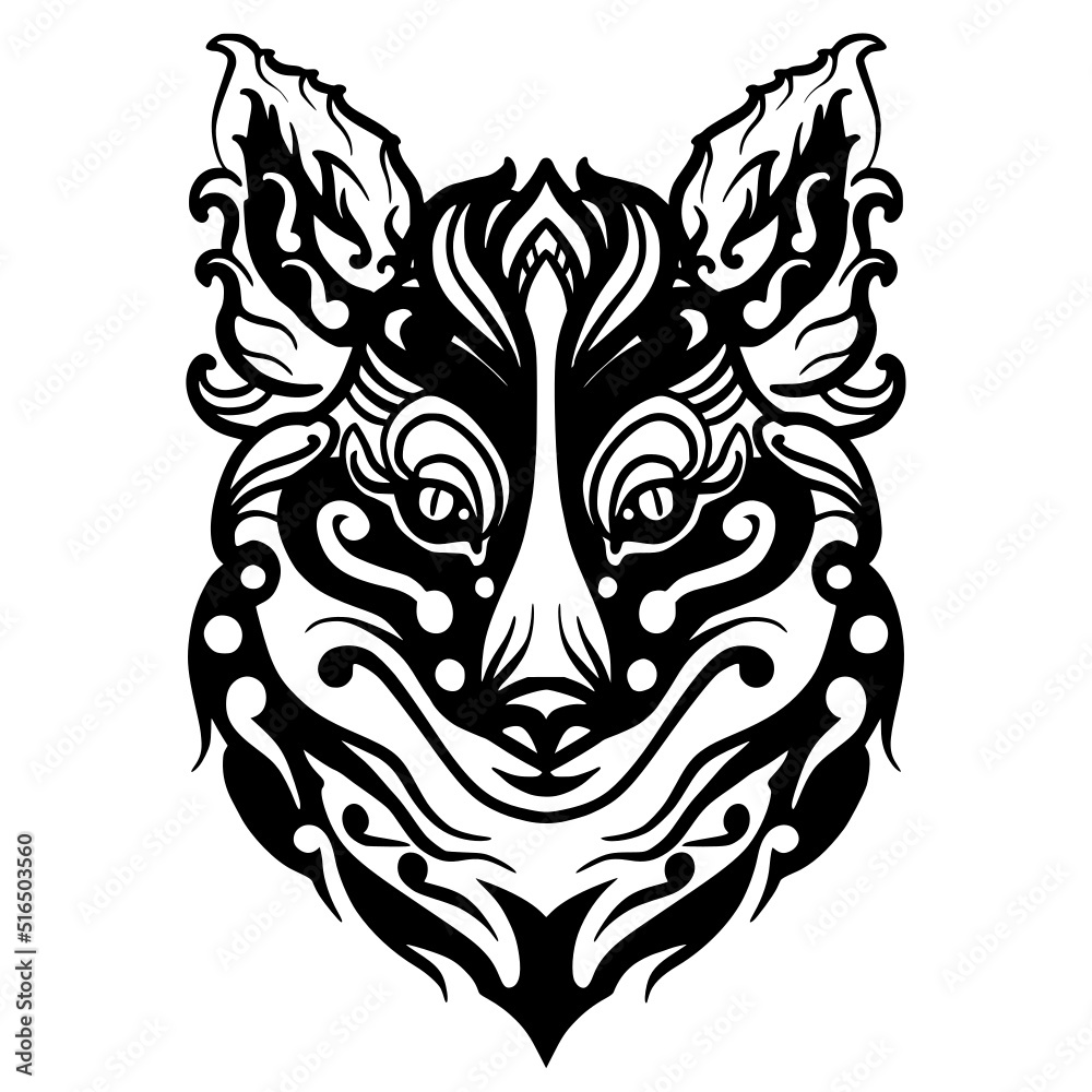 Fox Zentangle art Fox Zentangle art