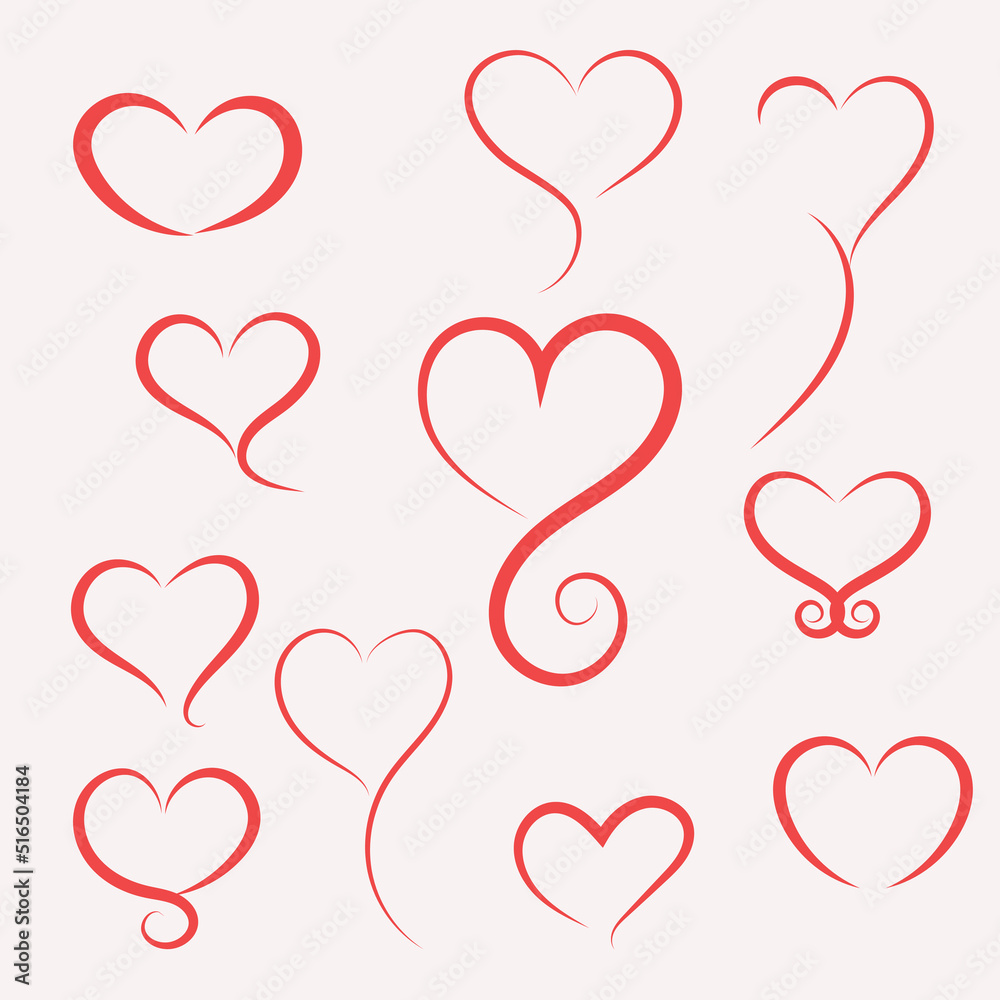 Heart valentine Shapes icon illustration
