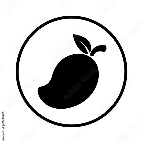 mango fruit outline icon vector