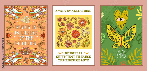 Large set of vector posters A4. Illustrations are hand-drawn use as a banner, poster, for printing