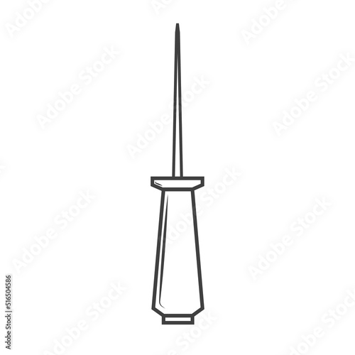 Awl vector outline style isolated on white background. 10 eps