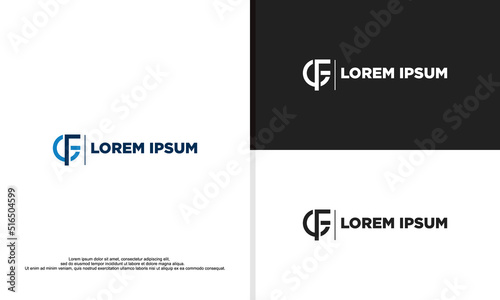 logo illustration vector graphic of simple letter g combine with letter f.
