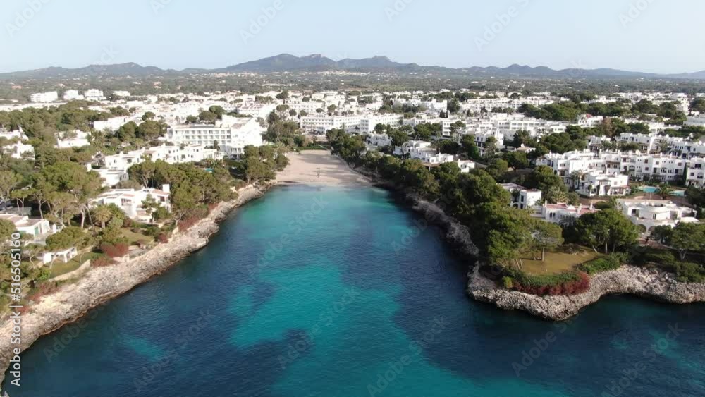 Cala Gran Beautiful panoramic view of the seacoast of Majorca with an amazing turquoise sea,. Concept of summer, travel, relax, hotel, holiday and enjoy Cala Gran Beautiful panoramic view of the seacoast of Majorca with an amazing turquoise sea,. Concept of summer, travel, relax, hotel, holiday and enjoy