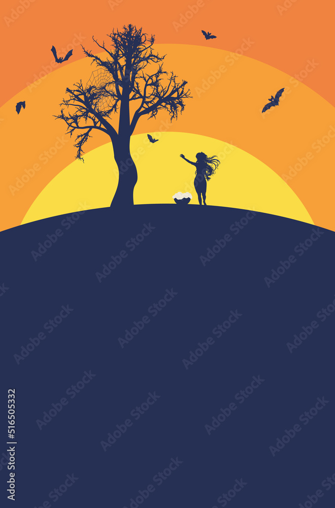 Girl silhouette near tree Girl silhouette near tree
