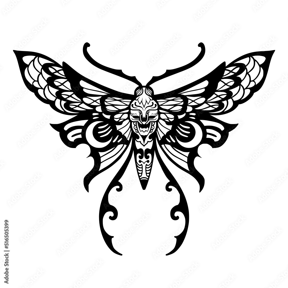 Obraz premium Death Moth Zentangle