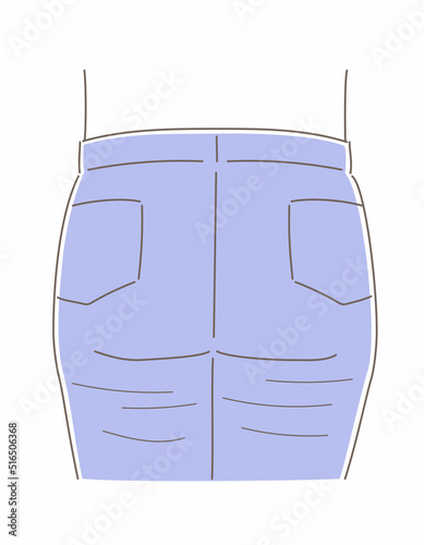 垂れたお尻のイラスト素材