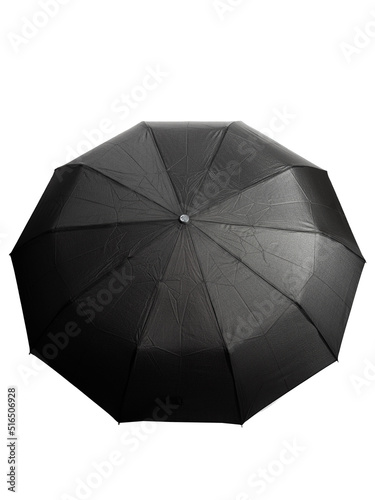 Black protective umbrella against rain and sun