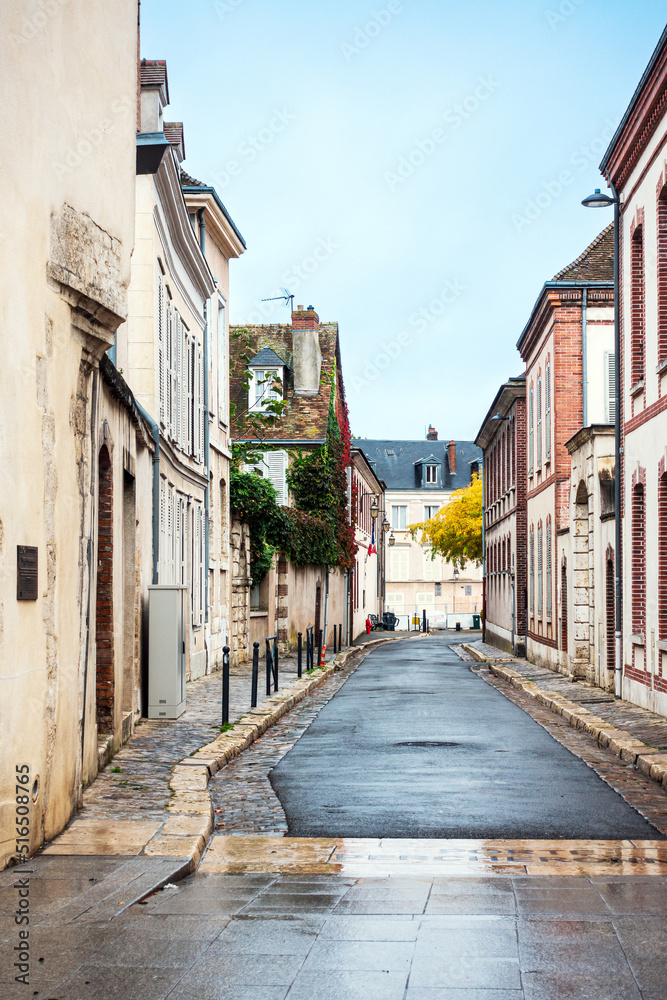 Street view of Chartres city, France.