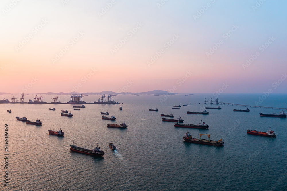 Oil tanker ship of business logistic sea going ship, Crude oil tanker lpg ngv at industrial estate Thailand  Group Oil tanker ship to Port of europe - import export