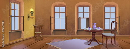 Room interior in retro style