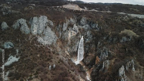 Beautiful waterfall in the mountains of Albania, Skakavica. photo