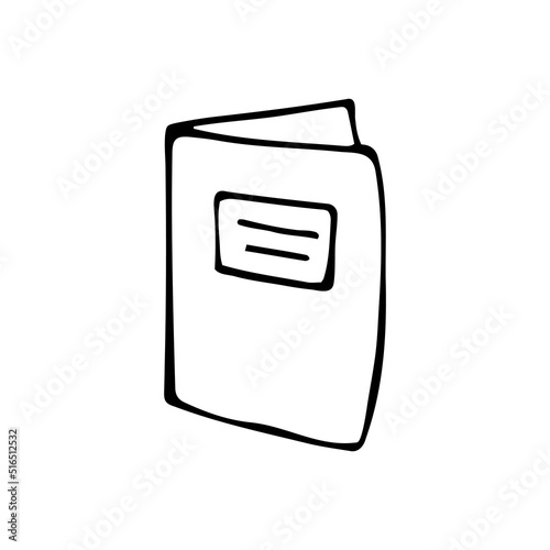 Single element of copybook in doodle. Hand drawn vector illustration for cards, posters, stickers and professional design.
